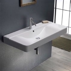 Wall Mount Sink - ADA, 40 inch, Rectangular, Modern, Ceramic